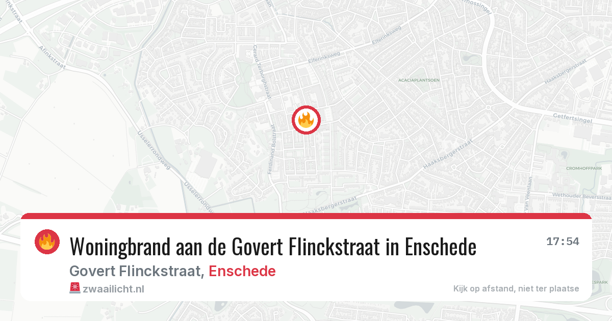 Woningbrand aan de Govert Flinckstraat in Enschede — 30 jun 2026