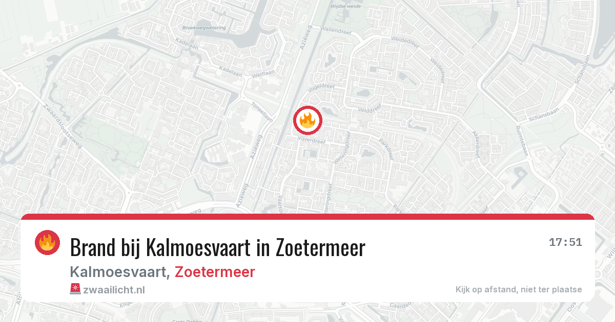 Brand bij Kalmoesvaart in Zoetermeer — 27 jul 2026
