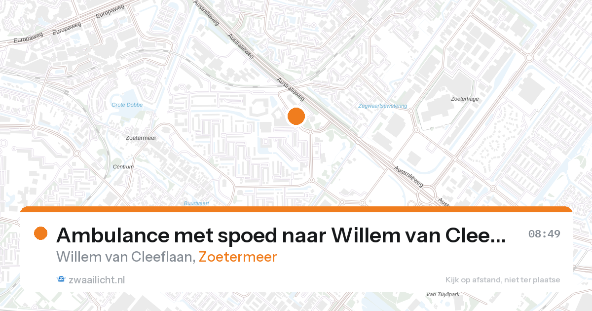 Ambulance met spoed naar Willem van Cleeflaan in Zoetermeer — 4 jun 2026