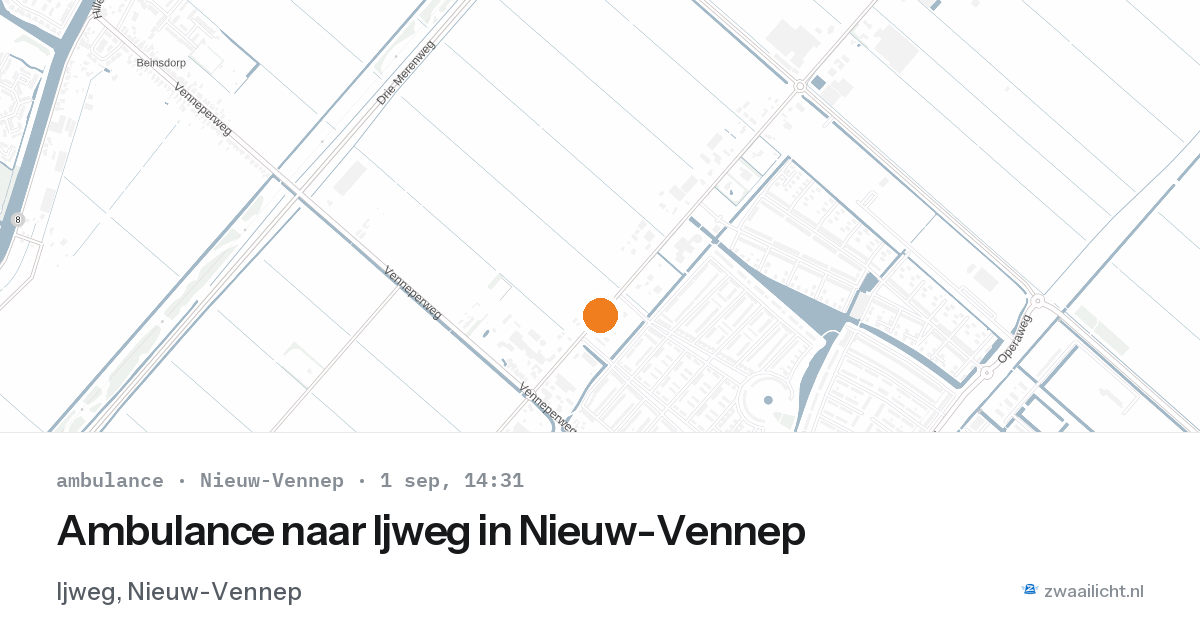 Ambulance naar Ijweg in Nieuw-Vennep — 1 sep 2026