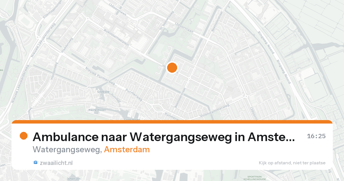 Ambulance naar Watergangseweg in Amsterdam — 19 aug 2026