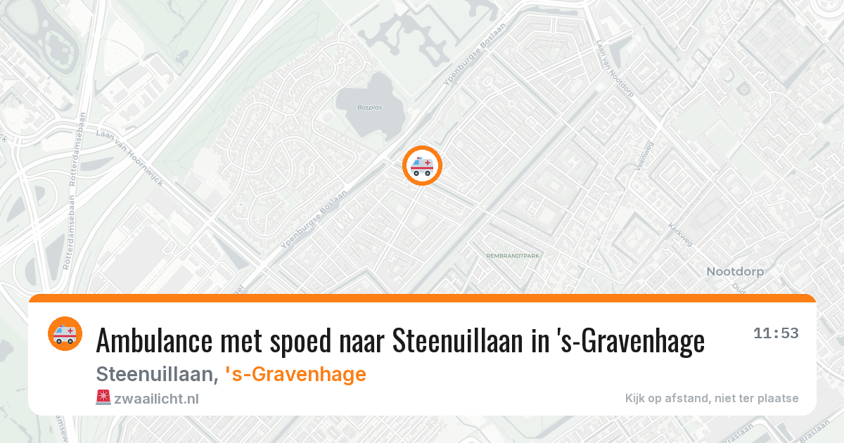 Ambulance met spoed naar Steenuillaan in 's-Gravenhage — 26 mrt 2026