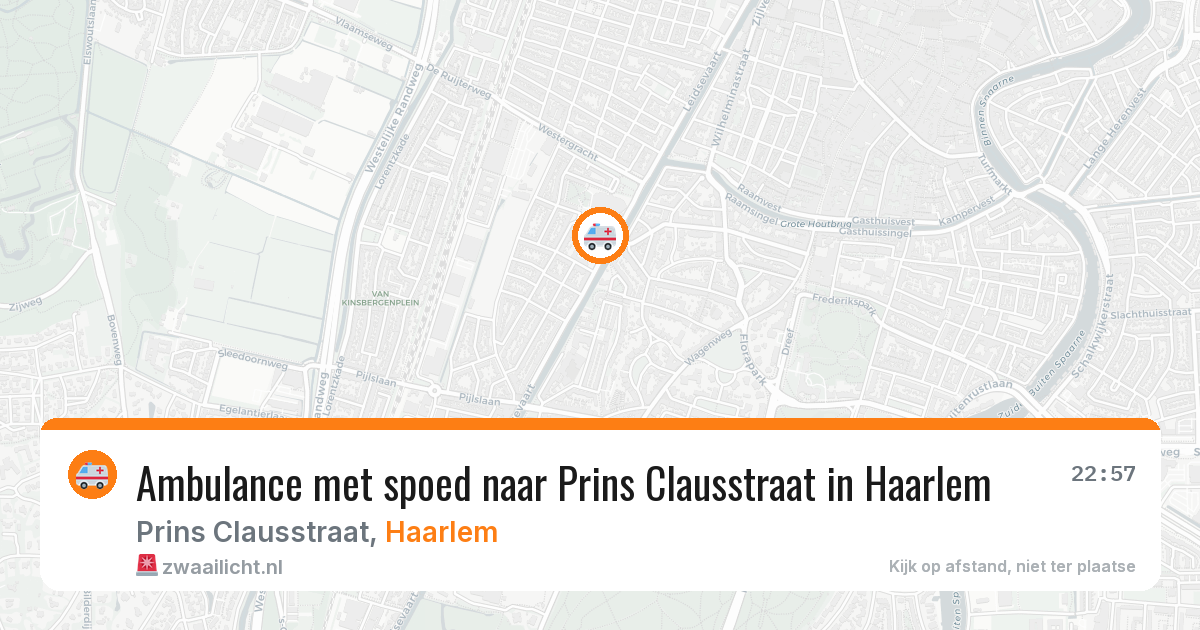 Ambulance met spoed naar Prins Clausstraat in Haarlem — 19 jul 2026