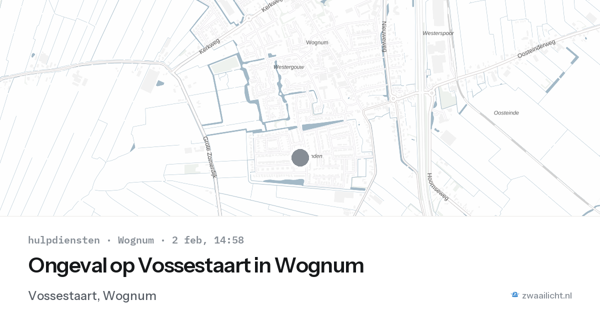 Ongeval op Vossestaart in Wognum — 2 feb 2026