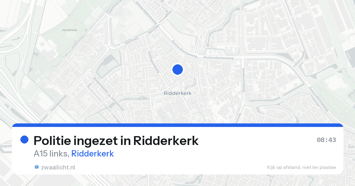 Politie ingezet in Ridderkerk — 12 mrt 2026 | 🚨 Zwaailicht.nl