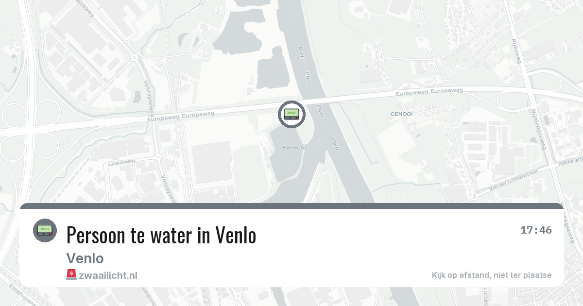Persoon te water in Venlo — 24 jul 2026