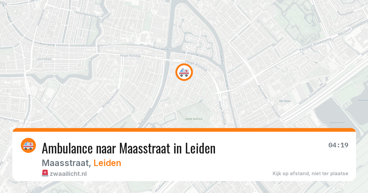 Ambulance naar Maasstraat in Leiden — 6 aug 2026