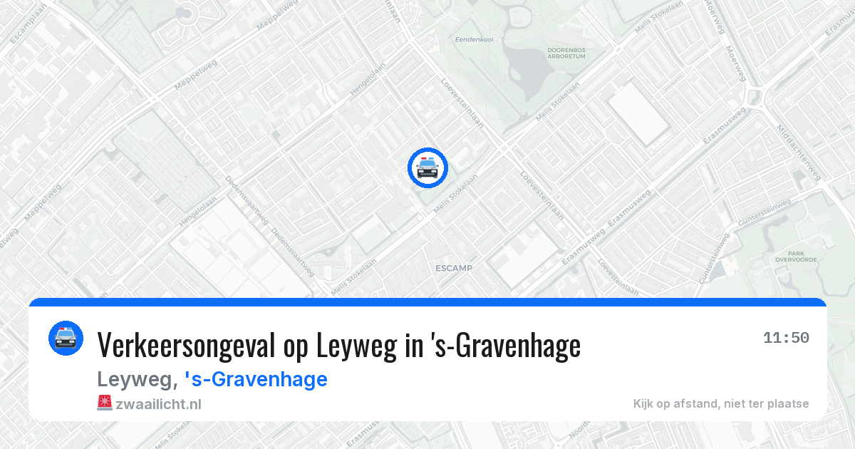 Verkeersongeval op Leyweg in 's-Gravenhage — 27 mrt 2026