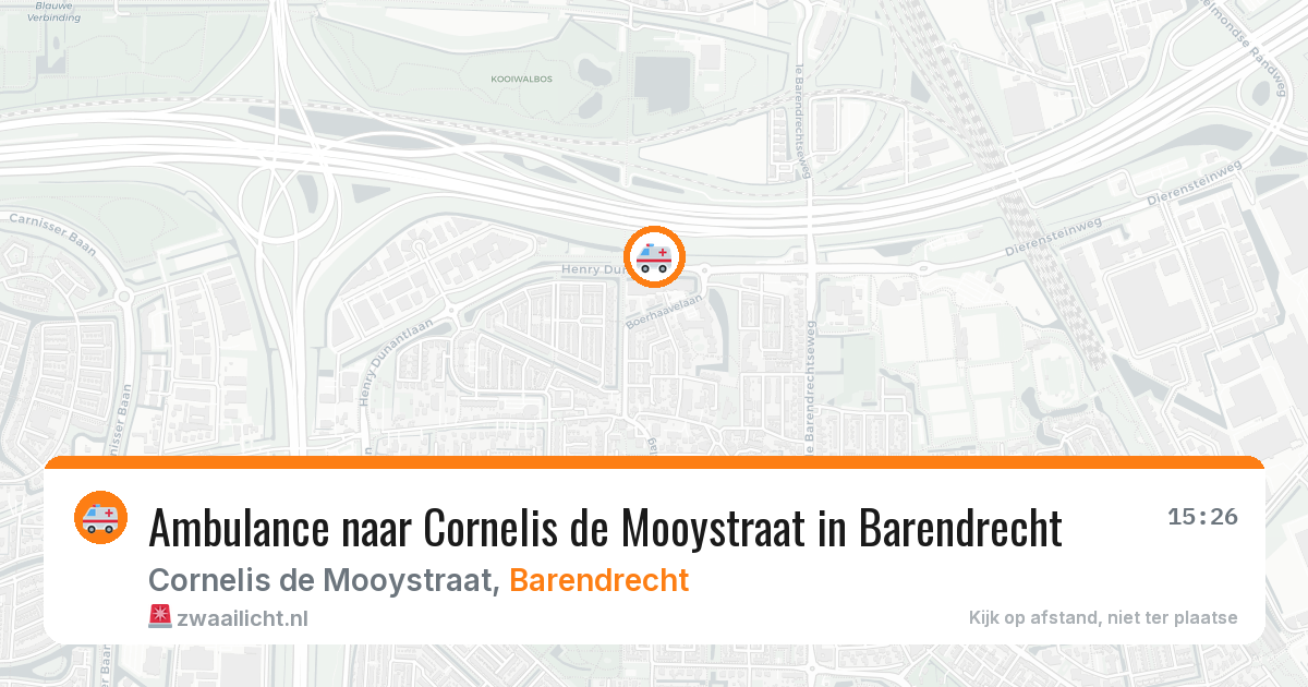 Ambulance naar Cornelis de Mooystraat in Barendrecht — 27 jun 2026