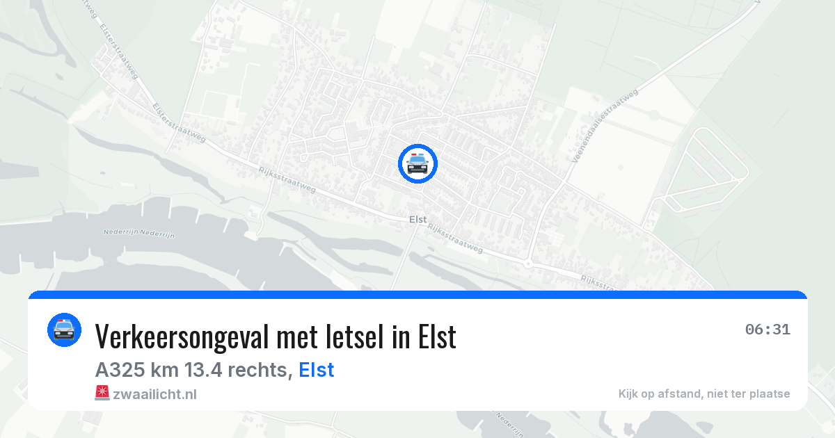 Verkeersongeval met letsel in Elst — 15 apr 2026