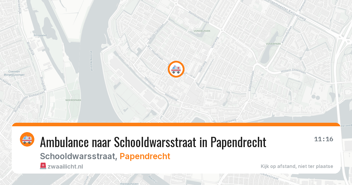 Ambulance naar Schooldwarsstraat in Papendrecht — 5 jul 2026
