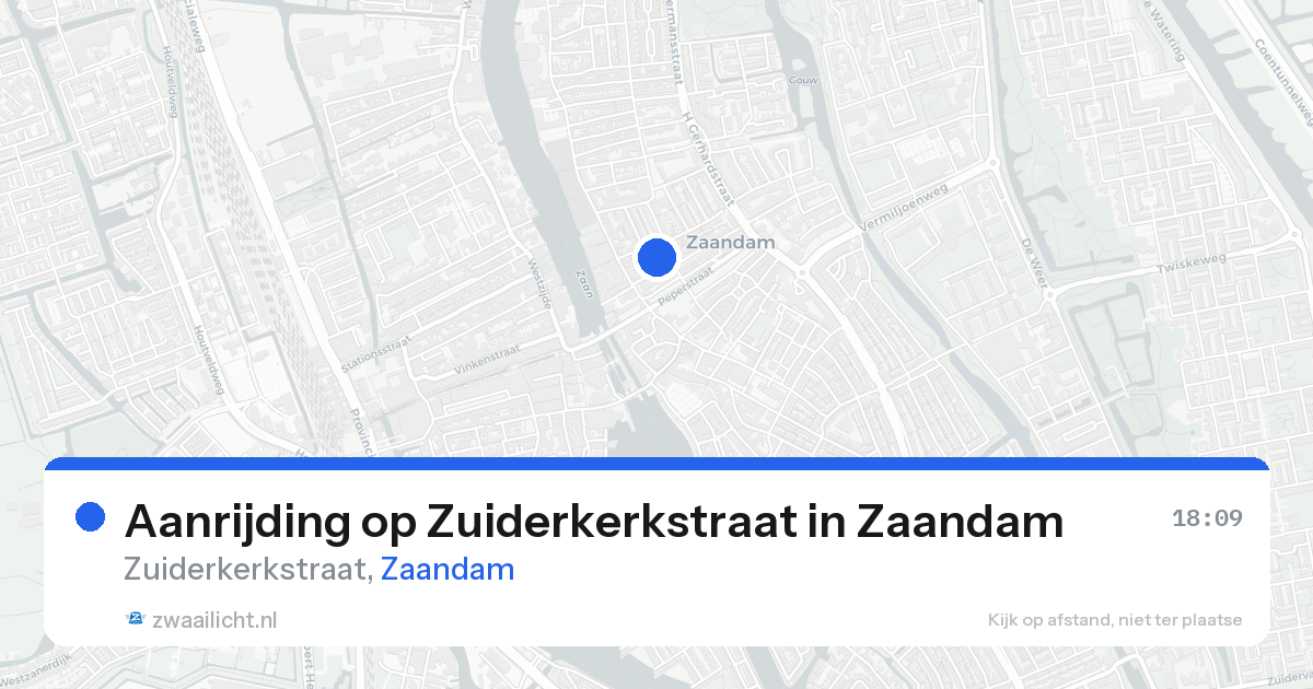 Aanrijding op Zuiderkerkstraat in Zaandam — 21 aug 2026