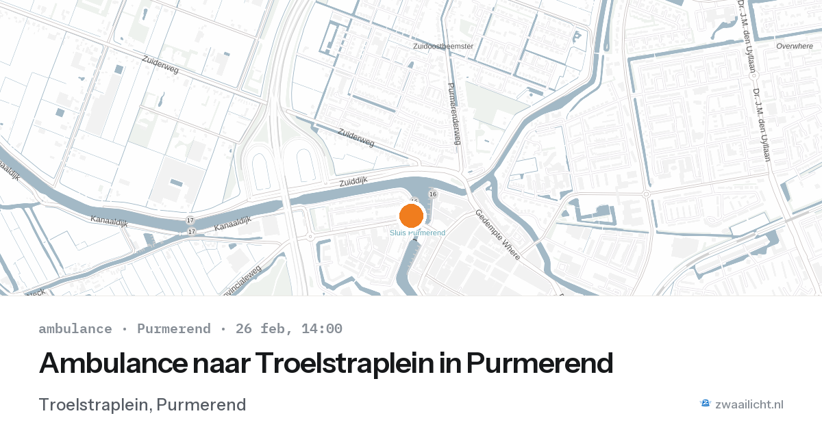 Ambulance naar Troelstraplein in Purmerend — 26 feb 2026
