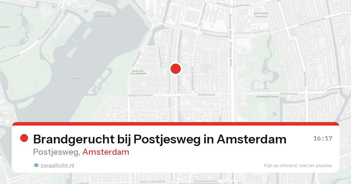 Brandgerucht bij Postjesweg in Amsterdam — 28 mei 2026