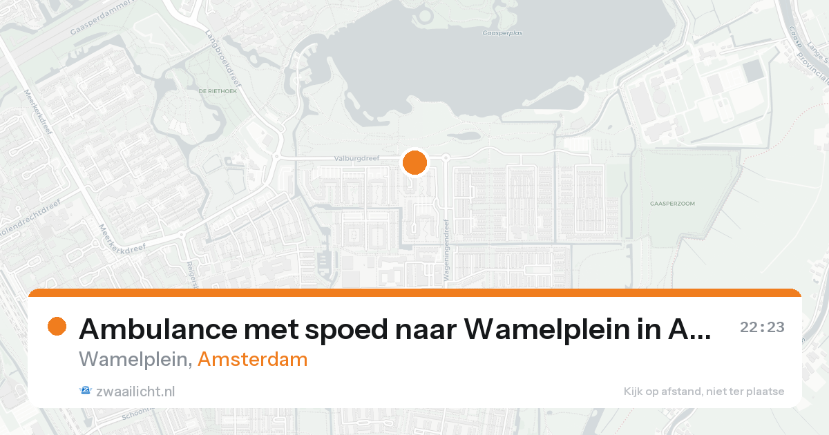 Ambulance met spoed naar Wamelplein in Amsterdam — 25 aug 2026