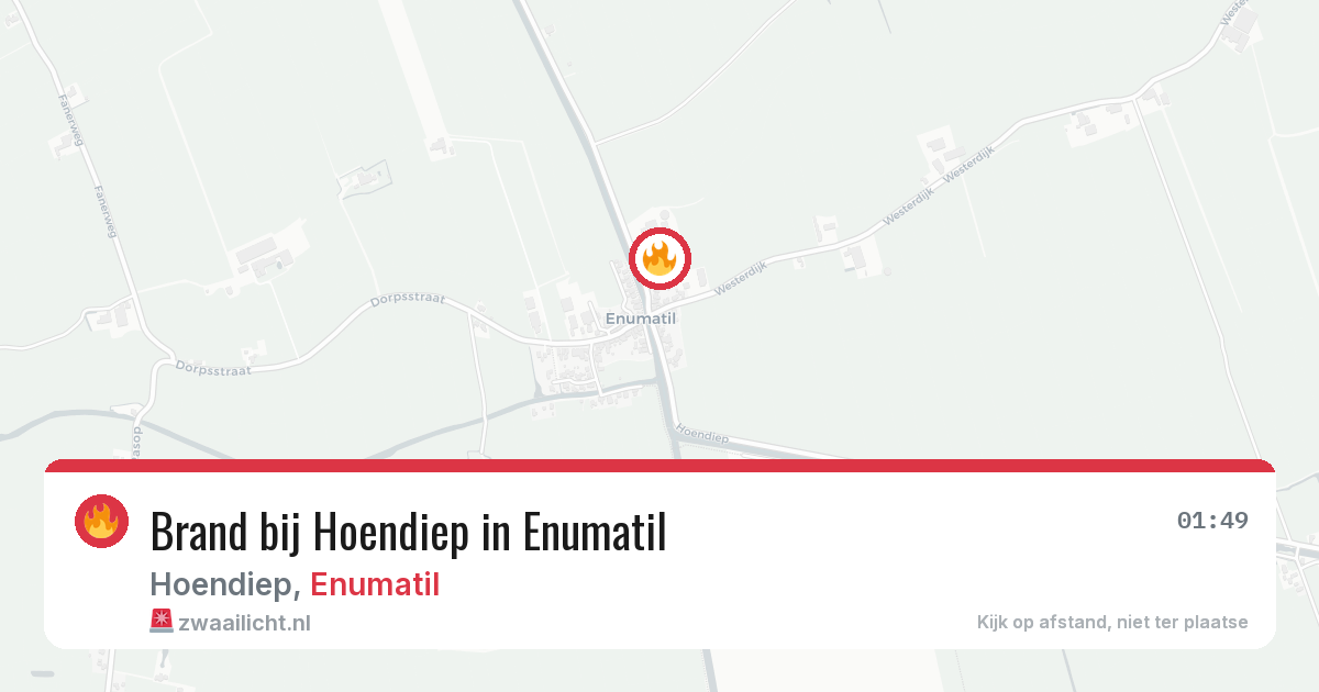 Brand bij Hoendiep in Enumatil — 1 aug 2026