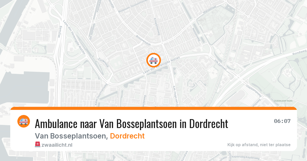 Ambulance naar Van Bosseplantsoen in Dordrecht — 21 jul 2026