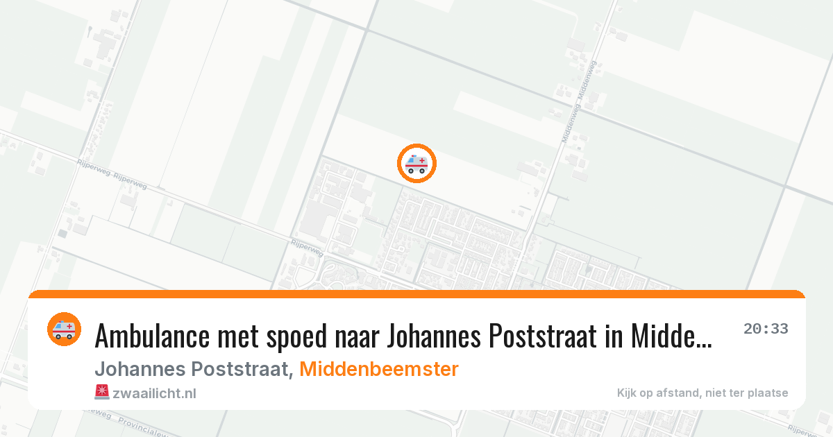 Ambulance met spoed naar Johannes Poststraat in Middenbeemster — 10 aug 2026