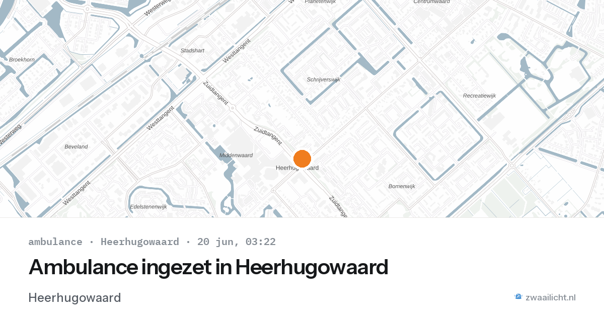 Ambulance ingezet in Heerhugowaard — 20 jun 2026