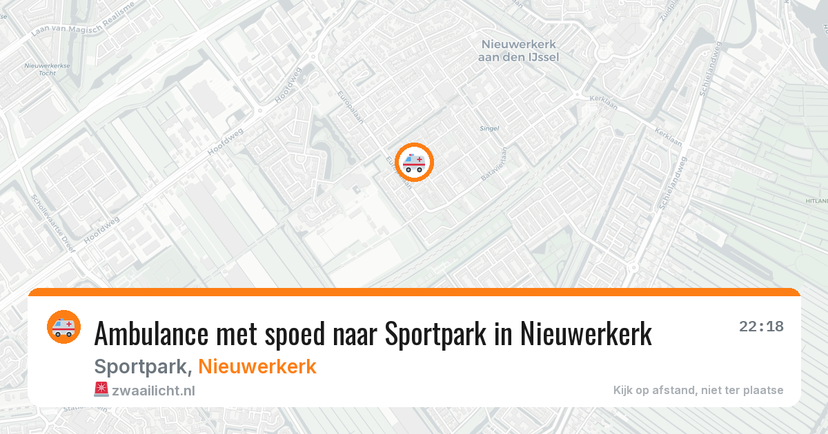 Ambulance met spoed naar Sportpark in Nieuwerkerk — 24 mei 2026