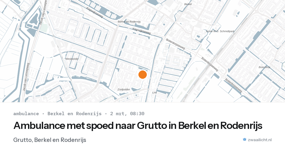Ambulance met spoed naar Grutto in Berkel en Rodenrijs — 2 mrt 2026