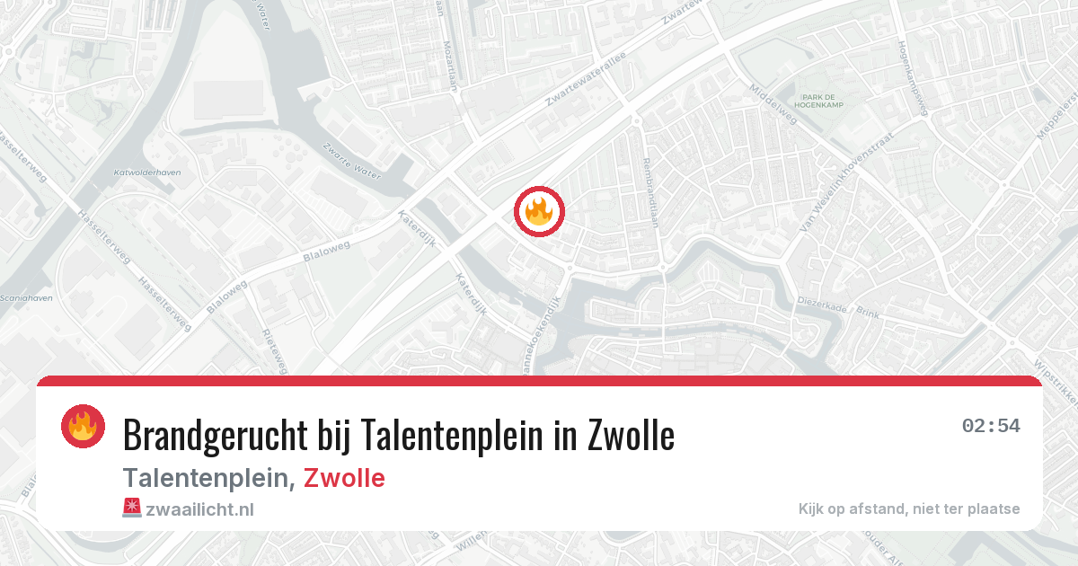 Brandgerucht bij Talentenplein in Zwolle — 13 jul 2026