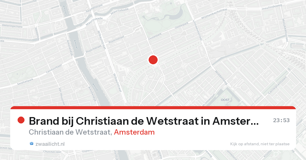 Brand bij Christiaan de Wetstraat in Amsterdam — 19 aug 2026