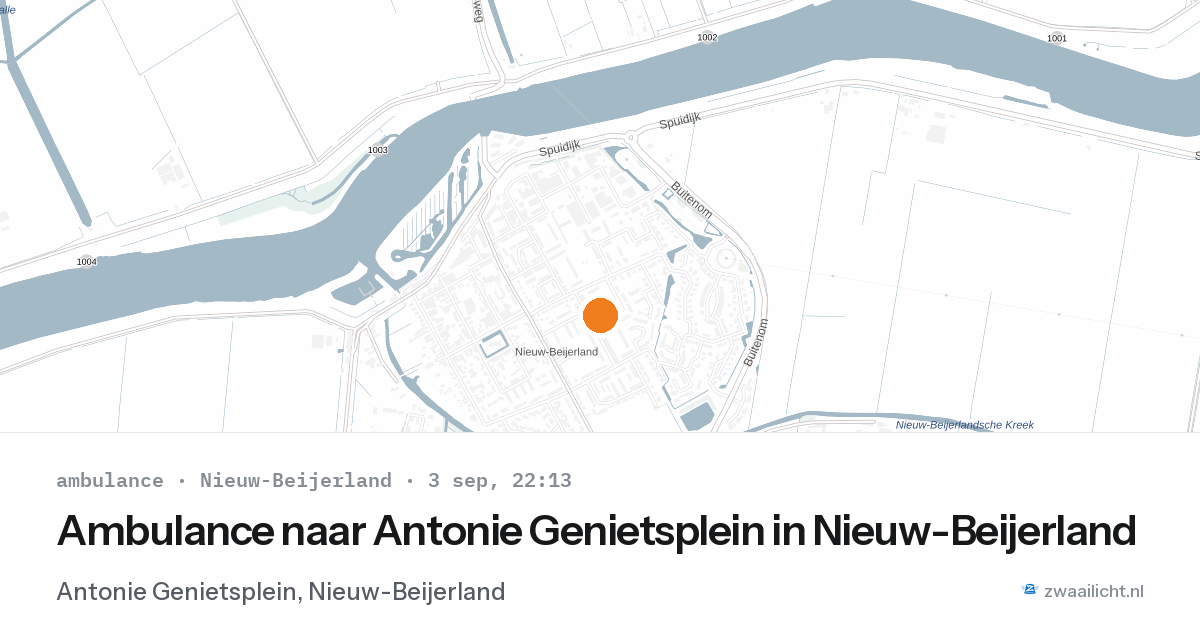 Ambulance naar Antonie Genietsplein in Nieuw-Beijerland — 3 sep 2026