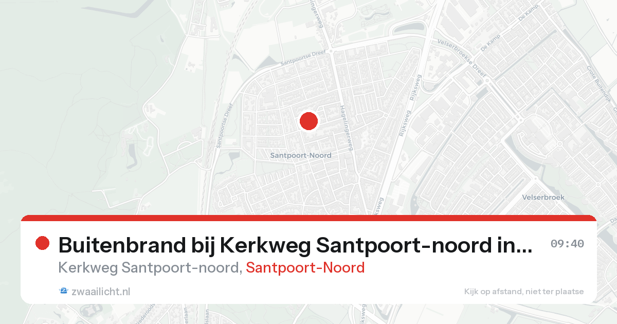 Buitenbrand bij Kerkweg Santpoort-noord in Santpoort-Noord — 17 aug 2026