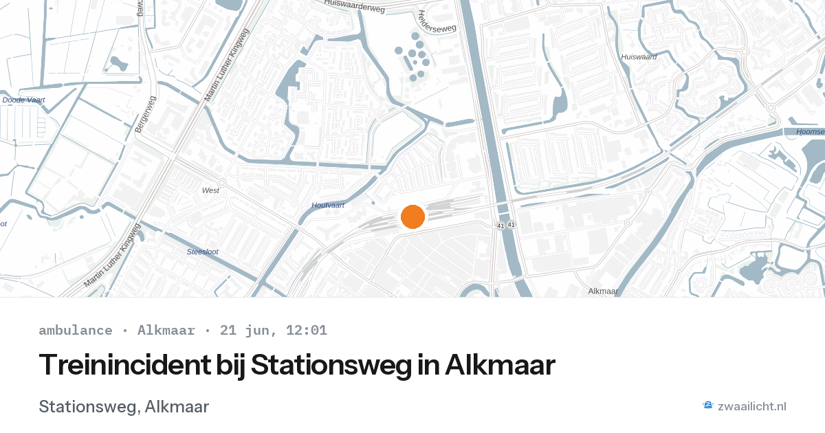 Treinincident bij Stationsweg in Alkmaar — 21 jun 2026