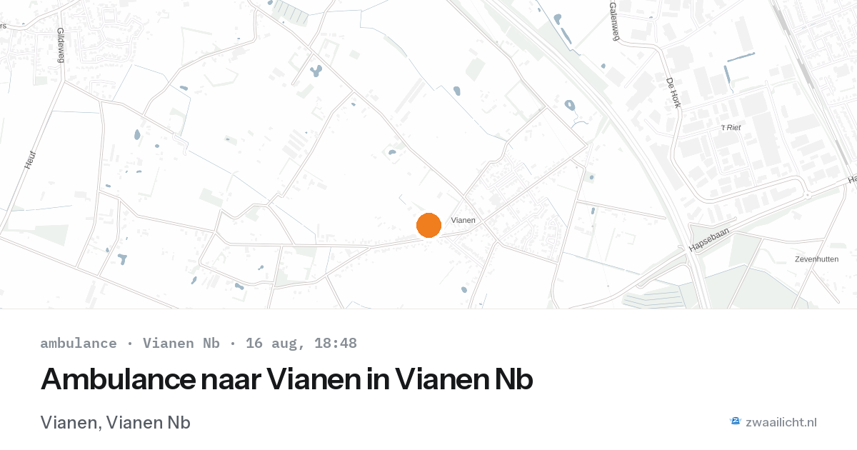 Ambulance naar Vianen in Vianen Nb — 16 aug 2026