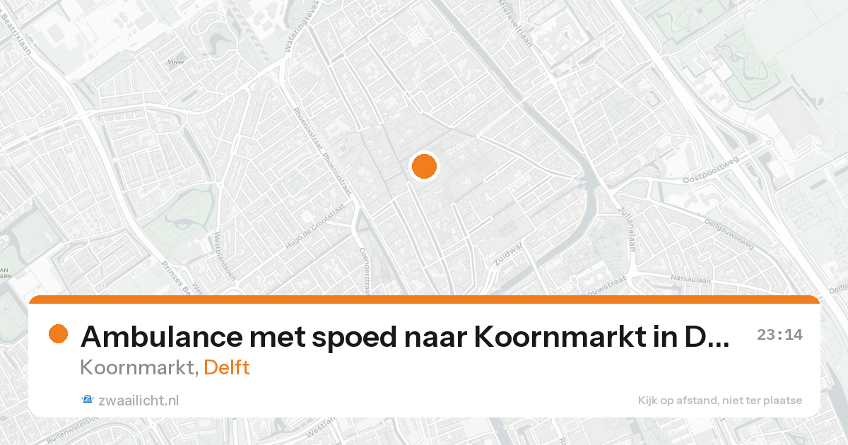 Ambulance met spoed naar Koornmarkt in Delft — 19 aug 2026