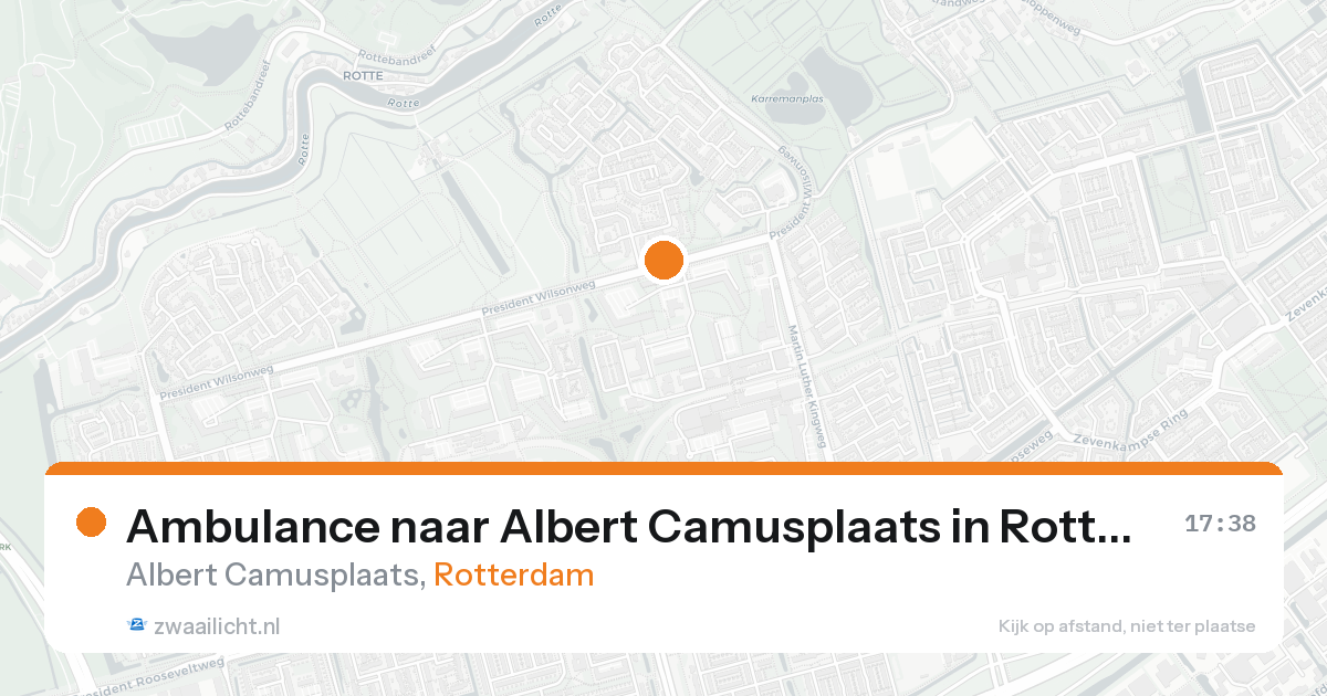 Ambulance naar Albert Camusplaats in Rotterdam — 17 aug 2026
