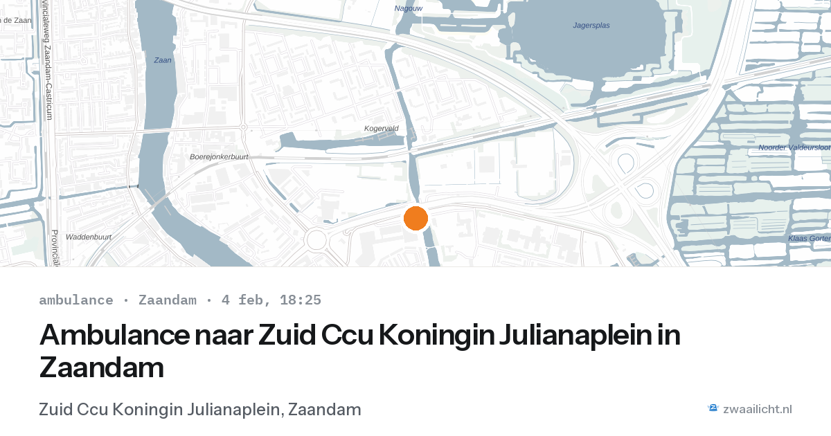 Ambulance naar Zuid Ccu Koningin Julianaplein in Zaandam — 4 feb 2026