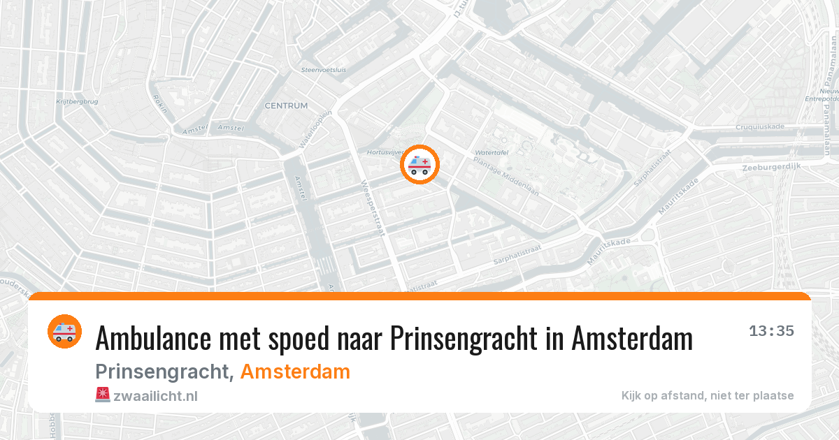 Ambulance met spoed naar Prinsengracht in Amsterdam — 29 mrt 2026
