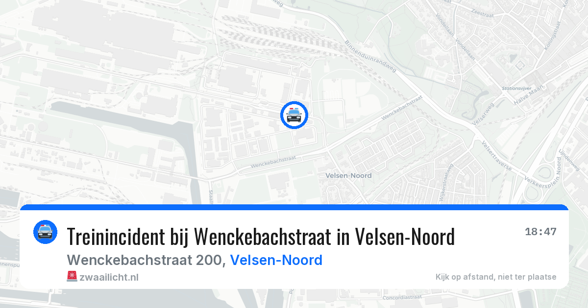 Treinincident bij Wenckebachstraat in Velsen-Noord — 12 aug 2026