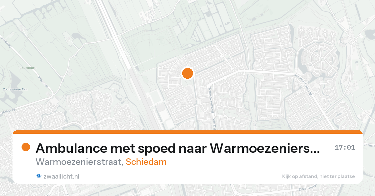 Ambulance met spoed naar Warmoezenierstraat in Schiedam — 21 aug 2026