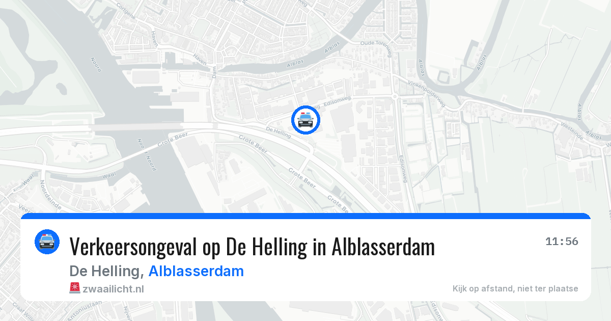 Verkeersongeval op De Helling in Alblasserdam — 14 jun 2026