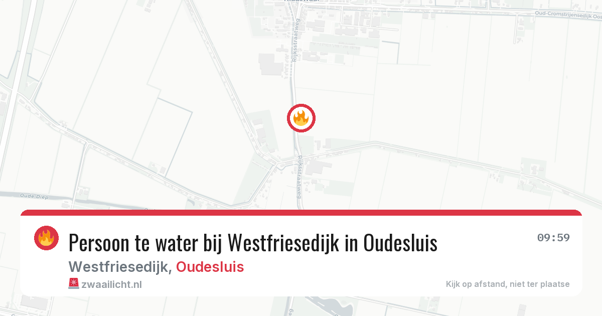 Persoon te water bij Westfriesedijk in Oudesluis — 20 jun 2026