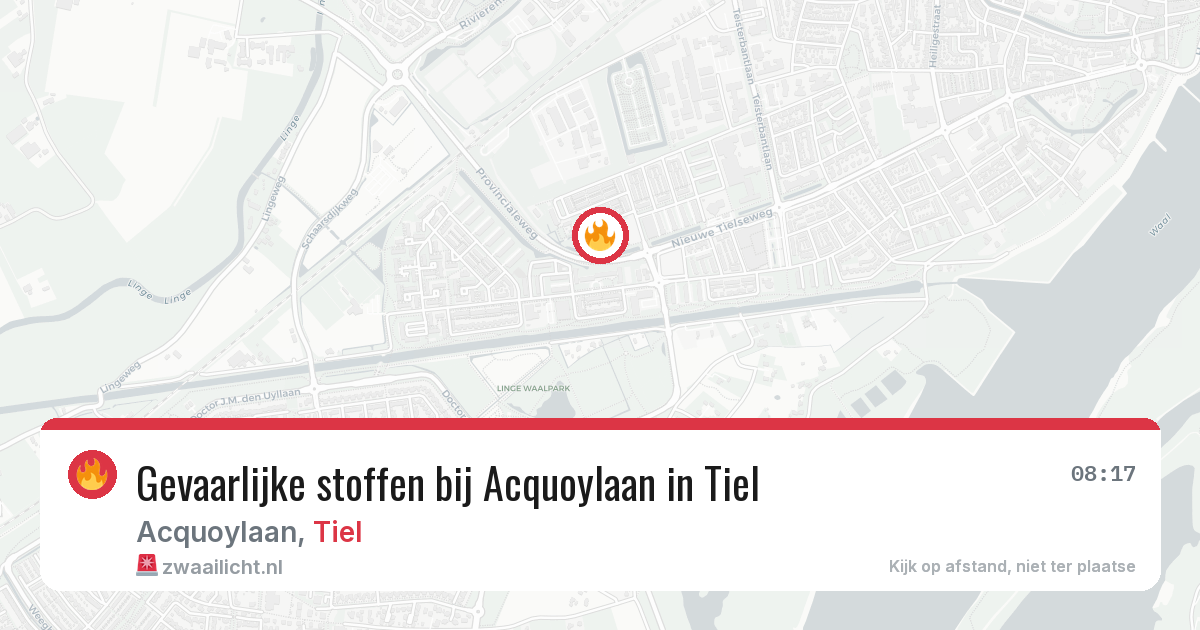 Gevaarlijke stoffen bij Acquoylaan in Tiel — 2 jul 2026