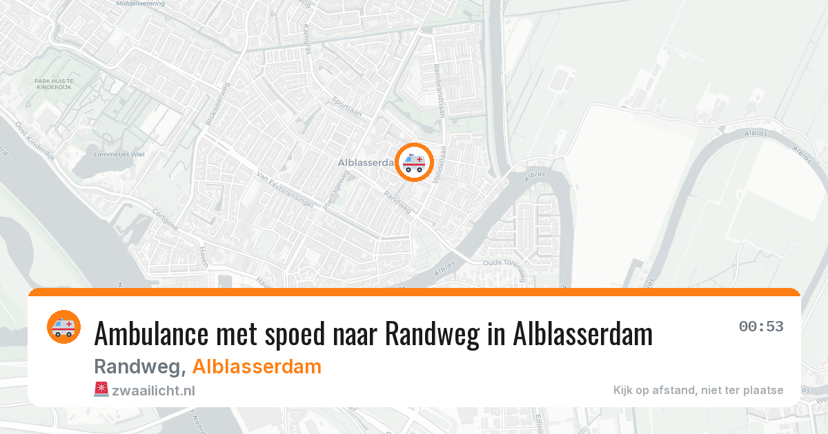 Ambulance met spoed naar Randweg in Alblasserdam — 22 jun 2026