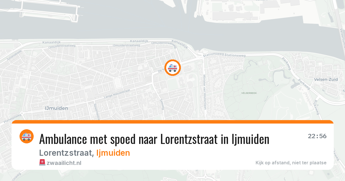 Ambulance met spoed naar Lorentzstraat in Ijmuiden — 6 aug 2026