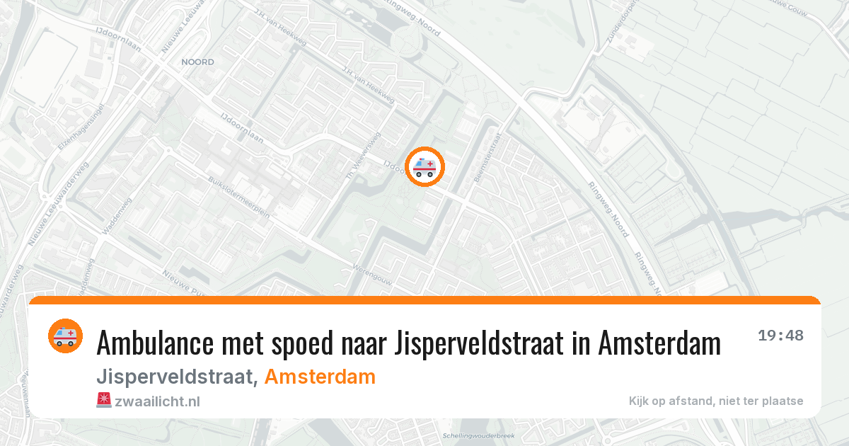 Ambulance met spoed naar Jisperveldstraat in Amsterdam — 26 mei 2026