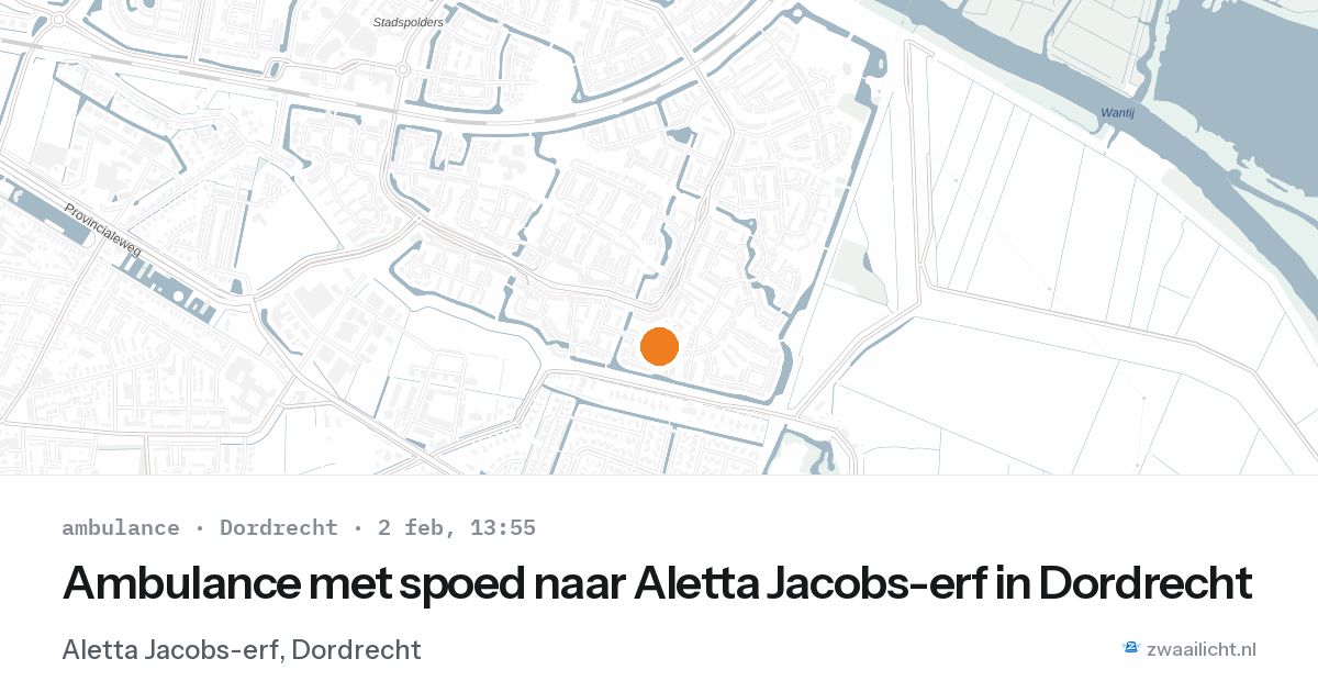 Ambulance met spoed naar Aletta Jacobs-erf in Dordrecht — 2 feb 2026