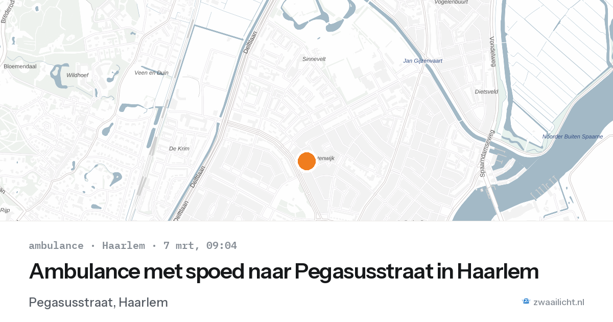 Ambulance met spoed naar Pegasusstraat in Haarlem — 7 mrt 2026