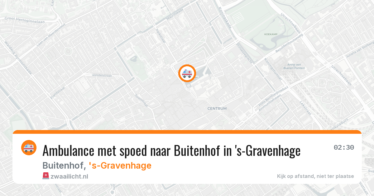 Ambulance met spoed naar Buitenhof in 's-Gravenhage — 5 apr 2026