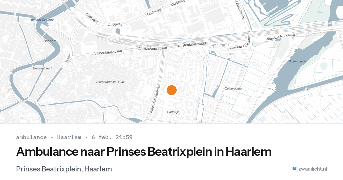 Ambulance naar Prinses Beatrixplein in Haarlem — 6 feb 2026