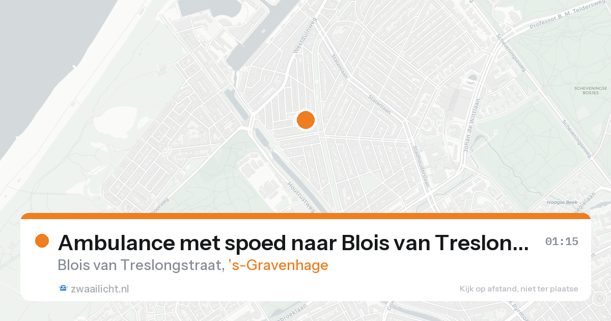Ambulance met spoed naar Blois van Treslongstraat in 's-Gravenhage — 19 aug 2026