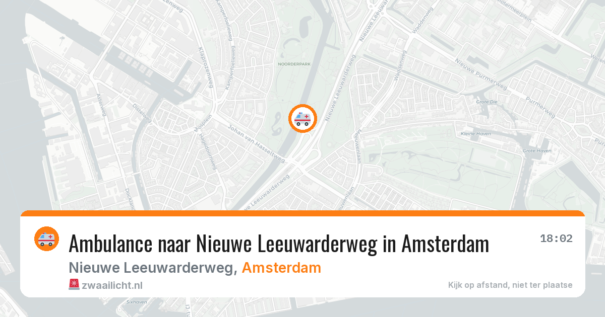 Ambulance naar Nieuwe Leeuwarderweg in Amsterdam — 21 mei 2026