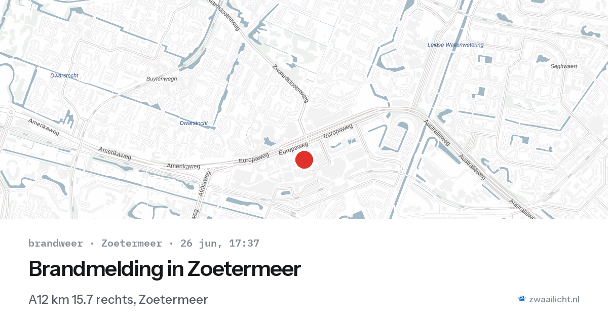 Brandmelding in Zoetermeer — 26 jun 2026